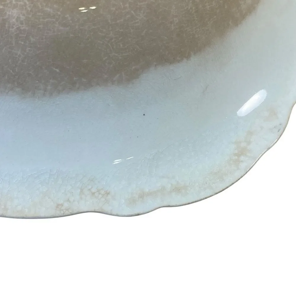 Porcelain Vtg Serving Bowl Grape Pattern Fruit Bowl Stamped Sterling China